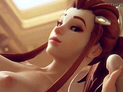 Overwatch Brigitte Bounces in Bold Hentai HMV Fuck