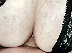 Granny fat ass fucked deep after oily massage creampie explosion daddy style