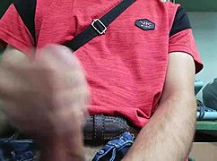 I couldn't resist masturbating naked at my desk with my skinny body on full display