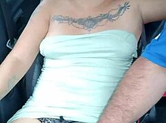 hey, check this uber driver groping tattooed mexican slut's tits outside