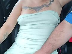 hey, check this uber driver groping tattooed mexican slut's tits outside