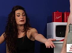 oi luv, in this british office im voyeur watchin ya tug that cock while i humiliate ya in heels