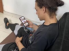 giving my submissive latina neighbor huge cock cowgirl after dorm spying discovery