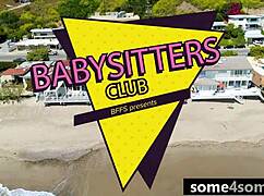 Three Adorable Teen Babysitters Rip Clothes For Group Pussy And Ass Sex With Young Stud