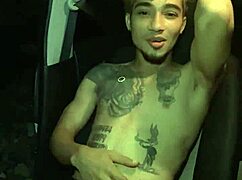 sexy dominicano latina with curvy body dances sensual outdoors at wild party