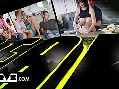 stepmom catches freya von doom shoplifting punishes her teen pussy with cock