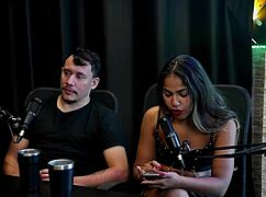 hot latina vadia gets dominated in public fetish game with singer on sheer red lingerie