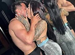 brazilian tattooed hottie with perfect juicy ass begs to drain your balls dry