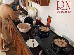 oh man regina noir that nudist housewife cooks naked in the kitchen as a sexy maid s1