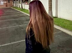 italian milf artemisia smokes flashing huge tits car