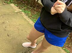 street babe trades pussy ride for cash in public orgasm fest