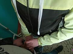 Risky Public Staircase Blowjob Swallows Cum From Stranger!