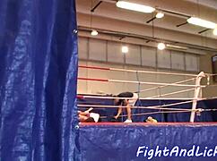 behind the scenes euro babes in panties wrestle catfight lesbian style