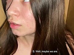 stepdad's massive cock comforts terrified stepdaughter hiding in closet while she drools all over it