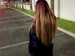 italian milf artemisia smokes flashing huge tits car