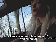 Blonde hitchhiker, wanna see you suck that cock deep in the car on the road?