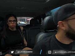 sheila ortega bends over in the car spreading pussy lips for deep licking action