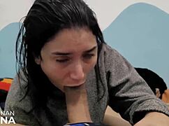 Naughty novinha offers tight pussy to hung guy pounding hard! He makes her squirt wet.