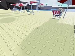 wanna see me fuck this beach bitch hard in roblox?