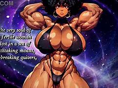 Ebony bodybuilder takes massive black cock massacre pounding her holes