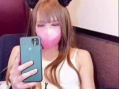 【個撮】crossdressing ladyboy makes prank call then masturbates solo on bed