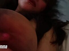 little filipina milf ms emma squeezes her huge juicy tits craving horny solo play