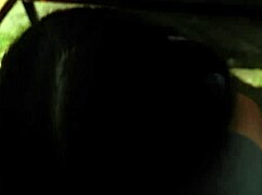 Brunette Girlfriend Gives Sloppy Backyard Blowjob Under Table Swallows Huge Cum Load Outdoor Homemade POV