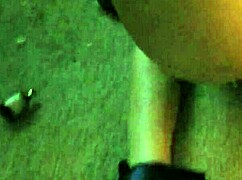 Handcuffed babe plugs ass and fingers pussy lips watching intense masturbation