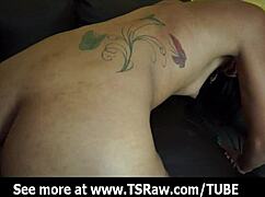 Shemale Fabiana Abelha's Busty Ass Deepthroat Blowjob and Monster Cock Ride