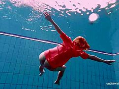 sexy tight teen avenna's naked twat glides underwater in pool bath