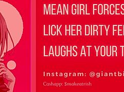 your tiny dick's worthless bimbo laughs then owns you as foot slave joi