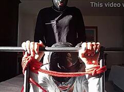 laura rocks heels as bondage milf takes rough cock in stockings