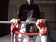 laura rocks heels as bondage milf takes rough cock in stockings