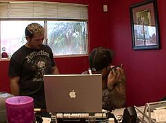 Ann Marie Rios In Fishnets And Heels Takes Doggystyle G-Spot Pounding To Massive Facial Cumshot