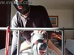 laura rocks heels as bondage milf takes rough cock in stockings