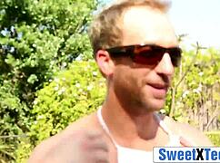 Guy Plows Tight Teen Ass Hard in Poolside Hardcore Session