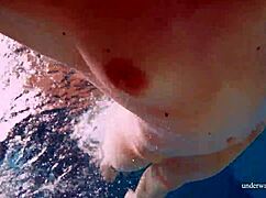 sexy tight teen avenna's naked twat glides underwater in pool bath