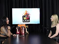 watch vivan lola and vitória beatriz naughty interview full of dirty brazilian casting fun lingerie see through red