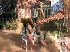 yo black-haired beauty, feel that deep pussy pounding outdoors? ass to mouth next! 🔥