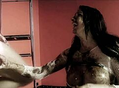 Whoa, messy chocolate fuck covers her big tits!