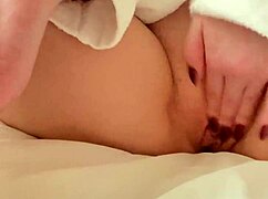 Step mom with massive tits fingers her wet pussy post-shower bliss