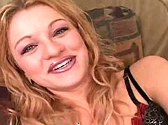 What if this lingerie blonde's clit throbs under your gaze?