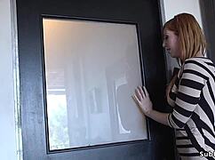 Busty Redhead Bound for Intense Double Penetration Gangbang