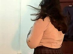 Slutty Asian BBW Strips Teasing Her Fat Curves