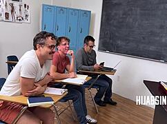 Classroom group turns hijab teacher into pussy whore