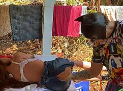 Boss away so fist deep in young brunette fuck doll's tight asshole sex toy action