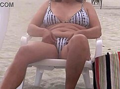 Beach Stepson Bursts Big Load Inside Stepmom's Hairy Wet Pussy