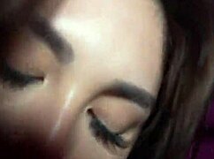 Sherrie Moon's split tongue teases my throbbing cock during horny striptease