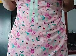 my innocent colleague models sexy pink pajamas 😘