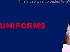 British teen sucks cock hard then rides in lingerie party uniform